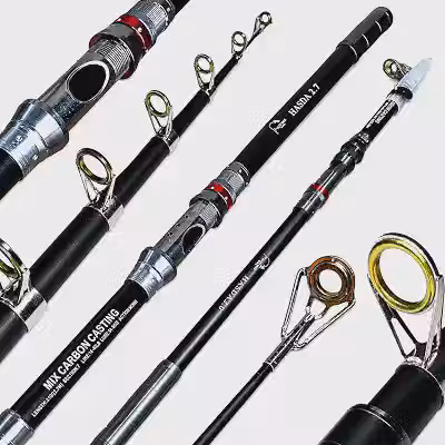VARA DE PESCA PESCARIA PRAIA COSTAO PESADA TELESCOPICA P/MOLINETE ALTO MAR HASDA 3.6M - 10-40LB - EM CARBONO E ALUMINIO - COSTEIRA - PEIXE GRANDE - PESQUEIRO