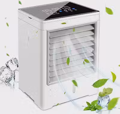 Mini ar condicionado pessoal USB portátil com 3 velocidades de vento, refrigerador de ar evaporativo com tela sensível ao toque, ventilador de ar condicionado portátil para sala, barraca, quarto, ca