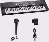 Teclado Musical Eletrônico Queen's 54 Teclas com Microfone, 200 Timbres, 200 Ritmos, Gravação, Modos Learn, Display LED, Iniciantes e Intermediários