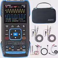 FNIRSI Osciloscópio portátil atualizado 2c53t, largura de banda de 50 mhz, gerador dds de multímetro osciloscópio digital 3 em 1, taxa de amostragem de 250 ms/s, 19999 contagens, tensão, cor