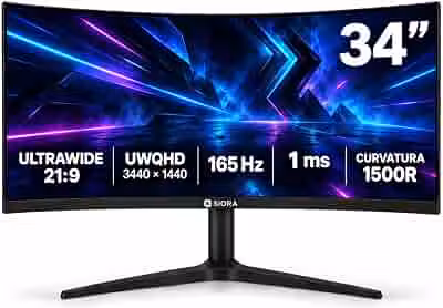 Monitor Curvo 34 Polegadas 165Hz 1ms VA UltraWide QHD 2K
