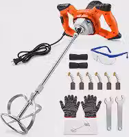 Misturador Elétrico de Argamassa e Tinta 1500W 220V, 6 Velocidades 360-930RPM, Batedor de Argamassa, Gesso, Tinta e Massa, Ferramenta Profissional para Obras e Reformas