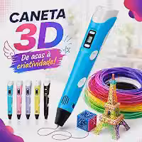 Caneta 3D Profissional adulto e infantil com Display LED + Kit Filamentos Coloridos | Brinquedo Educativo Criativo para Crianças e Adultos