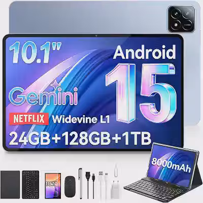 Tablet xixaomiro S11, 10,1 Polegadas Android 15, 12+12GB RAM, 128GB ROM, Tela IPS Full HD 1920x1200, Bateria 8000mAh, Wi-Fi 6, Bluetooth 5.0, Carregamento Rápido