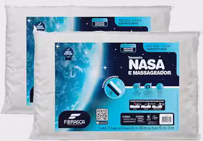 Kit 2 peças Travesseiro Nasa Up 3, para fronhas 50x70 cm, Fibrasca