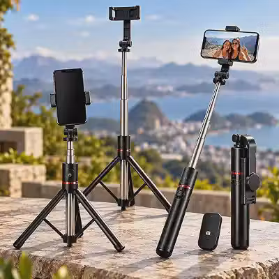 Tripé para Celular 1,70m 3 em 1 com Controle Remoto Bastão de Selfie 360°