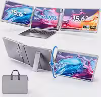 Monitor Duplo Portátil 15.6' IPS FHD p/Windows/Mac, Cinza