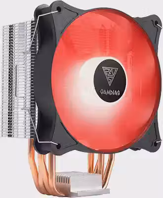Gamdias Air Cooler Boreas E1-410 120mm LED Vermelho 4 Heatpipes Compatível c/ Intel LGA 1700/1200/1151 e AMD AM4/AM5 Desktop