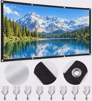 Tela de projeção 100 polegadas dobráve, HD/4K Nítida Sem Reflexos Tela de Projeção Portátil, Instalação Fácil e Rápida, Ideal para Ambientes Domésticos, Escritórios