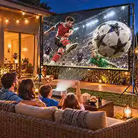 Tela para Projetor 100 Polegadas 16:9 com Tripé, Tela de Projeção Retrátil Portátil 4K HD, Tela de Projetor Dobrável com Bolsa de Transporte, Ideal para Home Theater, Cinema ao Ar Livre e Eventos