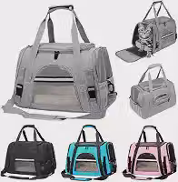 Bolsa Pet Transporte Viagem Avião Para Cães Gatos Luxo (cinzaa)