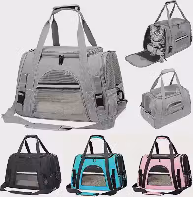 Bolsa Pet Transporte Viagem Avião Para Cães Gatos Luxo (cinzaa)