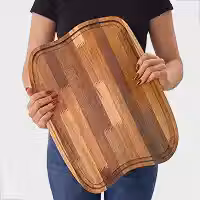 Tabua Churrasco Grande Corte Carne Porção Petisqueira Madeira Rustica Premium Maciça 50 Cm