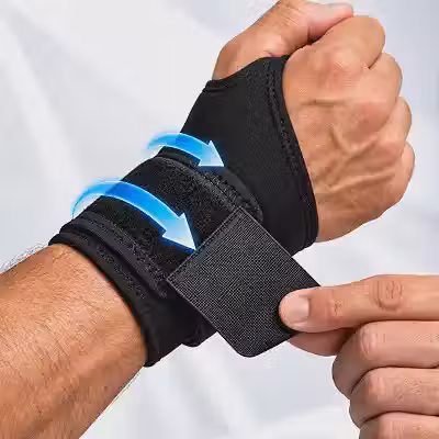 Munhequeira Ajustável para Pulso com Compressão e Estabilização, Suporte de Punho para Academia, Musculação, Crossfit, Esportes e Uso Diário, Tamanho Universal, Preta para Treinos e Atividades Fitness