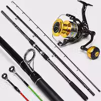Kit de Pesca Pesada Praia Costao Pesqueiro mar Vara 4,20m em Carbono Molinete Gh 7000 13 Rolamentos - Carretel e Manivela em Aluminio - Peixe Grande