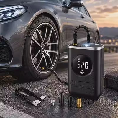 Compressor de Ar Portátil Mini Calibrador Bomba de Ar Digital Encher Pneus