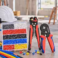 Kit Alicate Crimpador e Descascador 3 em 1 com 1200 Terminais