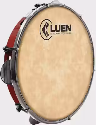 Pandeiro Luen 10 Polegadas Pele Animal Platinela Inox ABS Aro Confortável e 6 Afinações Colors | Vermelho.