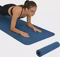 Tapete de Yoga TPE Dupla Face Azul, 181x61x0,6 cm, Antiderrapante, para Yoga, Pilates e Meditação