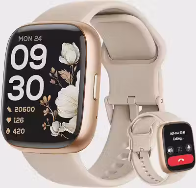 SmartWatch Feminino 1.83' Full Touch, Assistente de voz Alexa, IP68 à Prova d'Água, Ligações Bluetooth, 110+ Modos Esportivos, Notificações Relógio Inteligentes, Compatível com iOS/Android