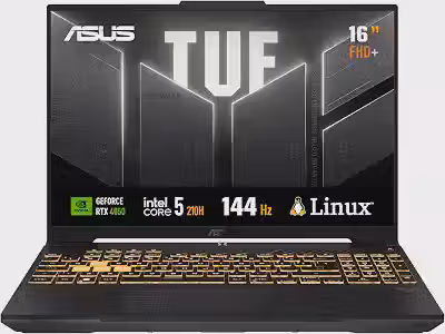 ASUS TUF Gaming F16 Intel Core 5, RTX 4050, 8 GB, 512 GB SSD, KeepOS/Linux,16.0'' FHD, Mecha Gray - FX607VU-RL054