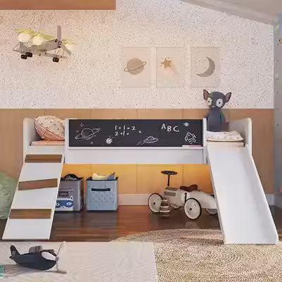Cama Infantil Épic com Escorregador Branca