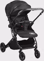 Carrinho de Bebê Passeio Vira Berço Compact com alça reversível Kids Baby Hércules Preto