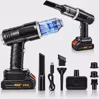 Soprador de Ar e Aspirador de Pó Portáteis 4 em 1, Aspirador Portátil para Automóvel 5000mah, Equipado com Vários Bicos, USB Recarregável para Teclado, Carro e Escritório