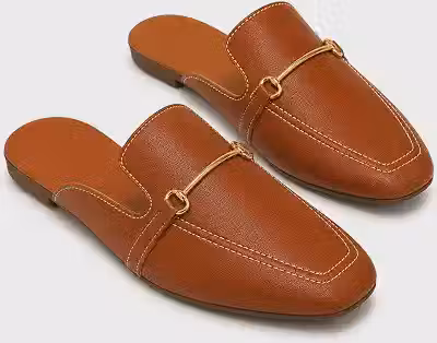 Mule Feminino Casual Confortável Bico Quadrado Leve para Trabalho e Dia a Dia
