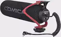 COMICA CVM-V30 LITE Microfone Shotgun Supercardioide de Vídeo para Câmeras DSLR Canon, Nikon, Sony e Panasonic, Microfone Condensador com Cabo de 3,5 mm Compatível com iPhone e Android (Vermelho)