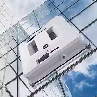 Robô Limpador De Janelas, Limpador De Janelas Inteligente De SucçãO Forte 3000pa Com Jato De áGua Duplo/Controle Por Controle Remoto, Ferramenta De Limpeza De Janelas,White