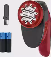 Papa Bolinhas e Fiapos Arno Vermelho e Preto PBVM, com manuseio ergonômico, ideal para todos os tecidos, 2 pilhas AA incluídas