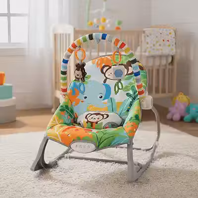 Cadeirinha Descanso Balanço Vibratória com Musical e Ruído Branco acalma Bebê Até 18KG - Smile Analu Kids Baby