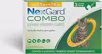 NexGard COMBO Antipulgas, Sarna e Vermes para Gatos de 2,5kg a 7,5 kg - 3 aplicadores