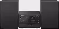 Panasonic Sistema estéreo compacto com leitor de CD, Bluetooth, rádio FM e USB com controle de graves e agudos, sistema estéreo de 20 W para casa com controle remoto - SC-PM270PP-K (preto)