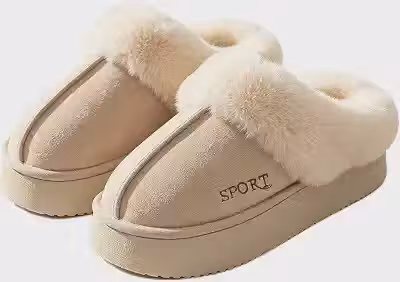 Pantufas Felpudas para Mulheres, Confortáveis, de Pele Sintética, para Usar em Casa no Inverno, Pantufas Femininas Antiderrapante com Espuma Viscoelástica.