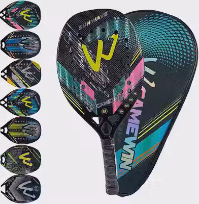 Raquete Beach Tennis Carbono 3K Profissional Com Capa Protetora Leve e Equilibrada