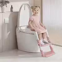 Redutor De Assento Sanitario Desfralde infantil escadinha inteligente Rosa