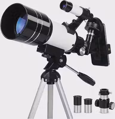 Telescópio Astronômico Profissional 70mm Kit Suporte Celular para Iniciante