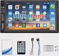 FINYQBET Estéreo para Carro de 7 pol., 2 Din, Android Auto e Mirror Link