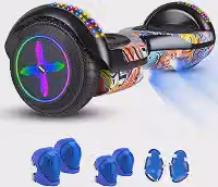 Hoverboard Adulto e Infantil com 350W, Overboard com Bluetooth e Luzes LED
