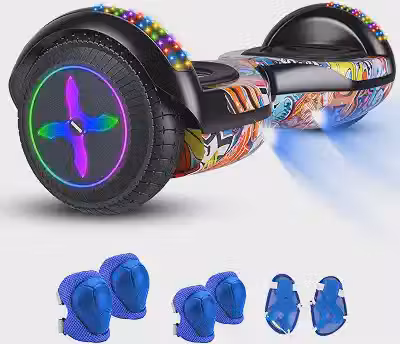 Hoverboard Adulto e Infantil com 350W, Overboard com Bluetooth e Luzes LED