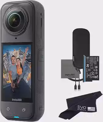 Insta360 X5 - Câmera de ação 360 à prova d'água com sensores de 1/1,28', vídeo HDR 8K 360, foto de 72 MP, lente única 4K60fps, desempenho aprimorado em pouca luz, lentes atualizadas substituíveis pelo