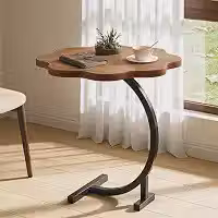 Mesa de Centro Nuvem Moderna com Tampo em MDF e Estrutura em Aço Reforçado - Bordas Arredondadas (Marrom)