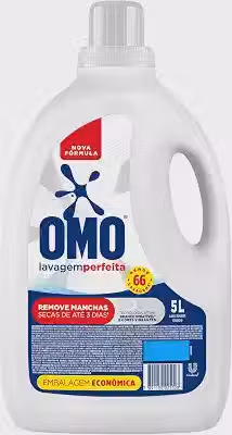Omo Sabão Líquido Lavagem Perfeita 5l - Tampa pode Variar