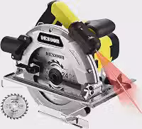DESOON Serra Circular Profissional 1800w Real 7.1/4' 5500RPM Motor De Cobre Puro Com Laser E Guia - Corte Preciso 65mm Base Em Aço Robusta