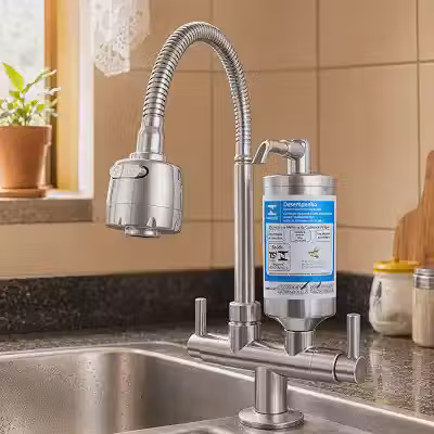 Torneira de Cozinha com Filtro Integrado Bica Flexível e Móvel Corpo em Abs Acabamento Cromado para Pia e Bancada