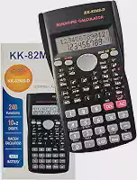 Calculadora Cientifica 240 Funções KK-82ms com capa display 2 linhas 10+2 Dígitos Preto