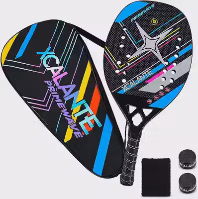 Raquete Beach Tennis 22mm Kit Completo Capa Protetora Overgrip Munhequeira
