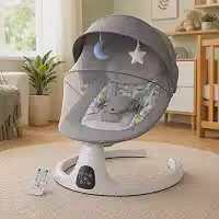 Cadeira de Balanço Automática Bebê até 15 kg Bluetooth e Controle